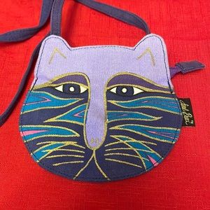 Laurel Burch Purple Cat Shaped Crossbody Purse